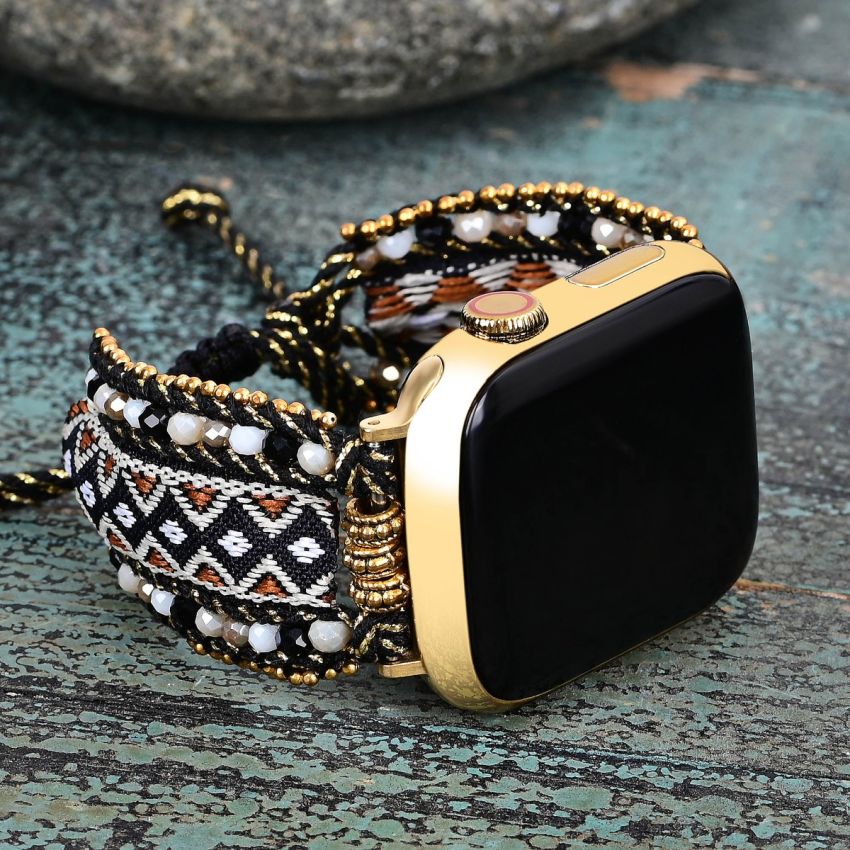 Free Spirit Tribal Apple Watch Band – Handmade Stretch Woven Nylon Strap (38–49mm)