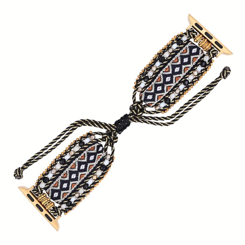 Free Spirit Tribal Apple Watch Band – Handmade Stretch Woven Nylon Strap (38–49mm)