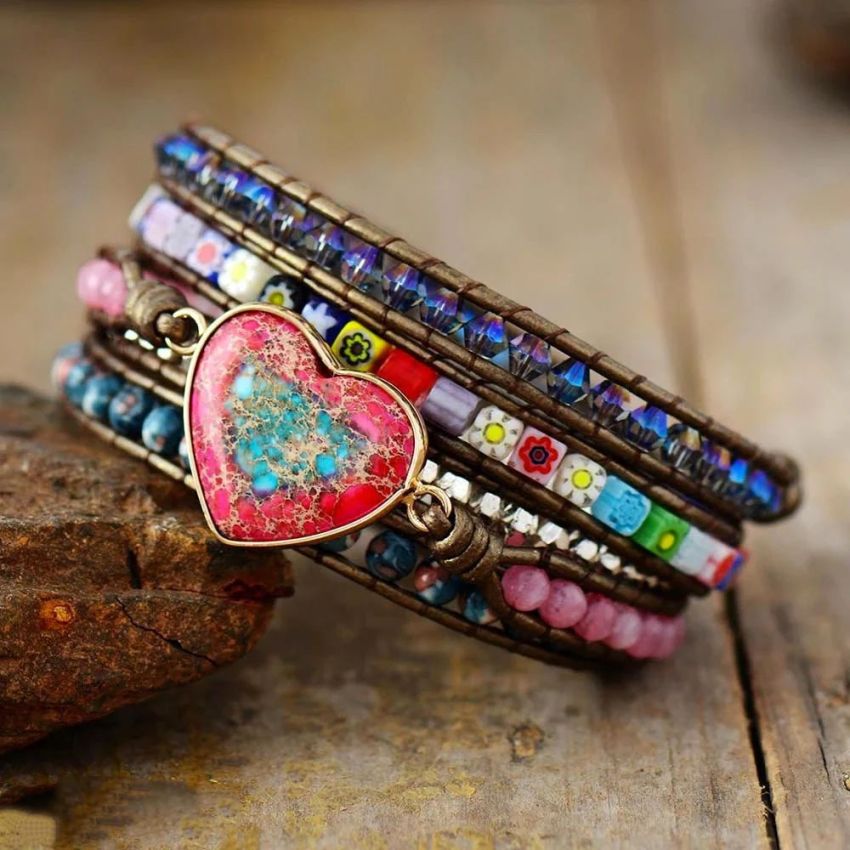 Love Warrior Protection Wrap Bracelet – Handmade Imperial Jasper Courage Jewelry