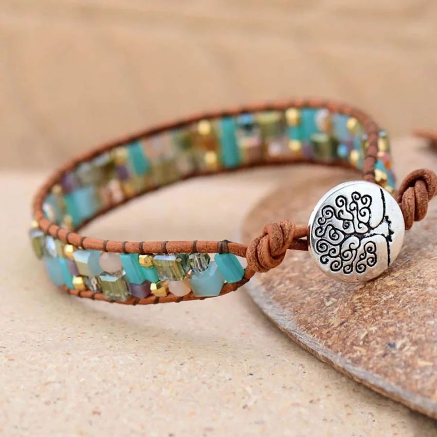 Bohemian Tree of Life Leather Bracelet