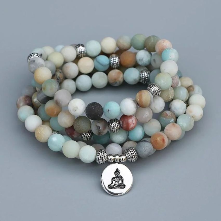 Amazonite Mala Bracelet – 108 Beads for Peace & Balance