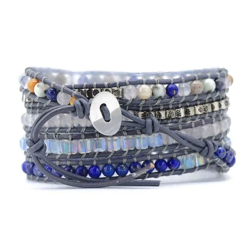 Lapis Lazuli & Jasper 5-Layer Healing Wrap Bracelet
