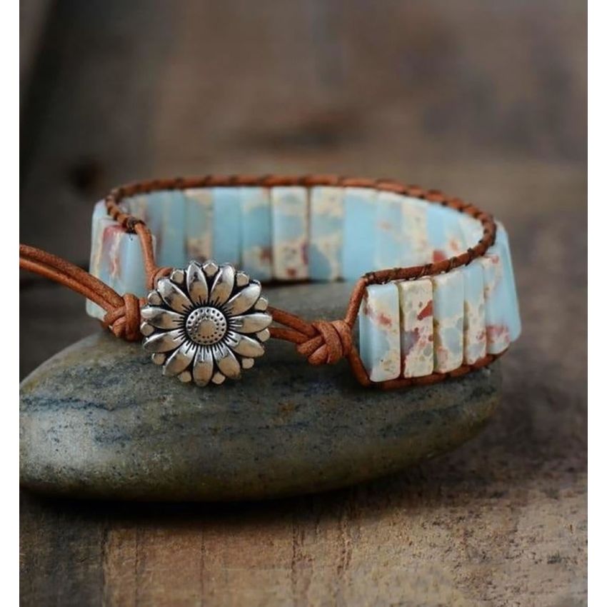 Handmade Bohemian Shoushan Stone Bracelet