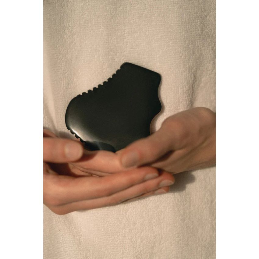 Authentic Black Bian Stone Gua Sha Tool | Face, Neck & Body Detox Massager