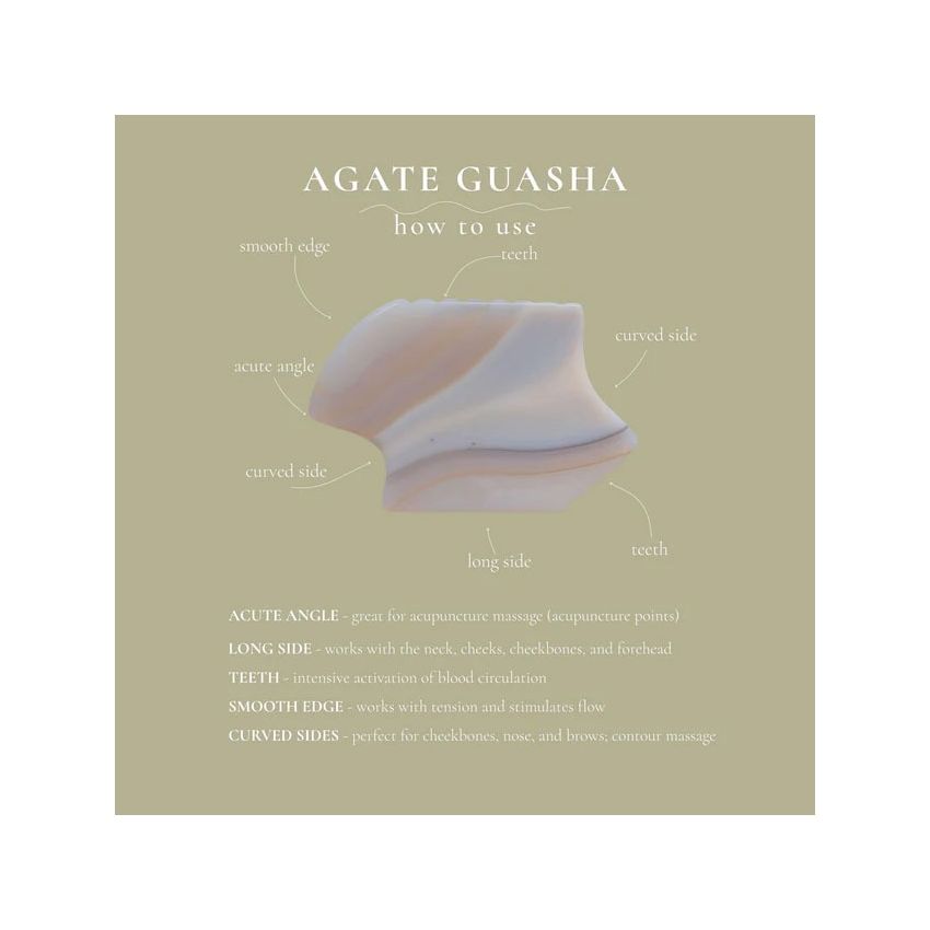 Natural Agate Gua Sha Stone | Sculpting Face & Body Lymphatic Drainage Tool