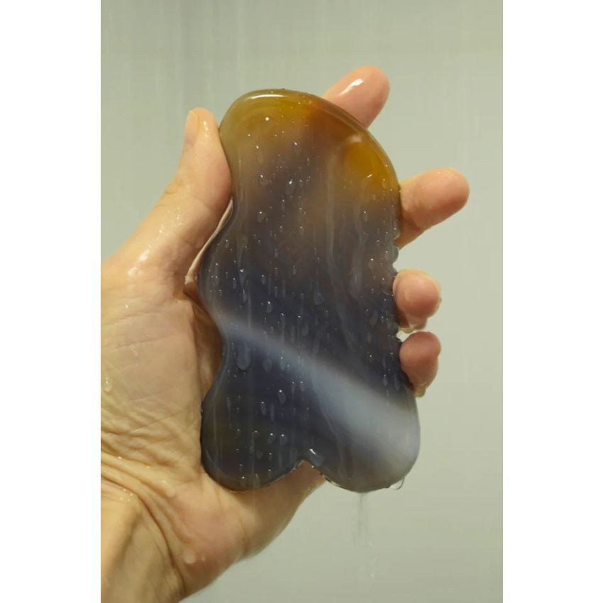 Natural Agate Body Gua Sha Stone | Detoxifying Massager for Muscle Relief & Contouring