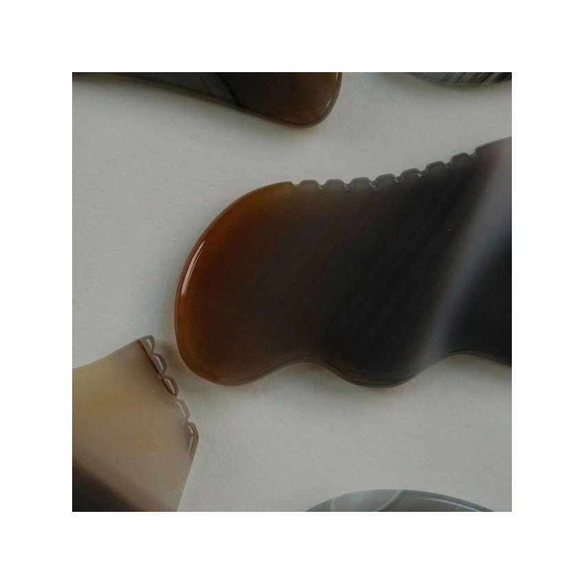 Natural Agate Body Gua Sha Stone | Detoxifying Massager for Muscle Relief & Contouring