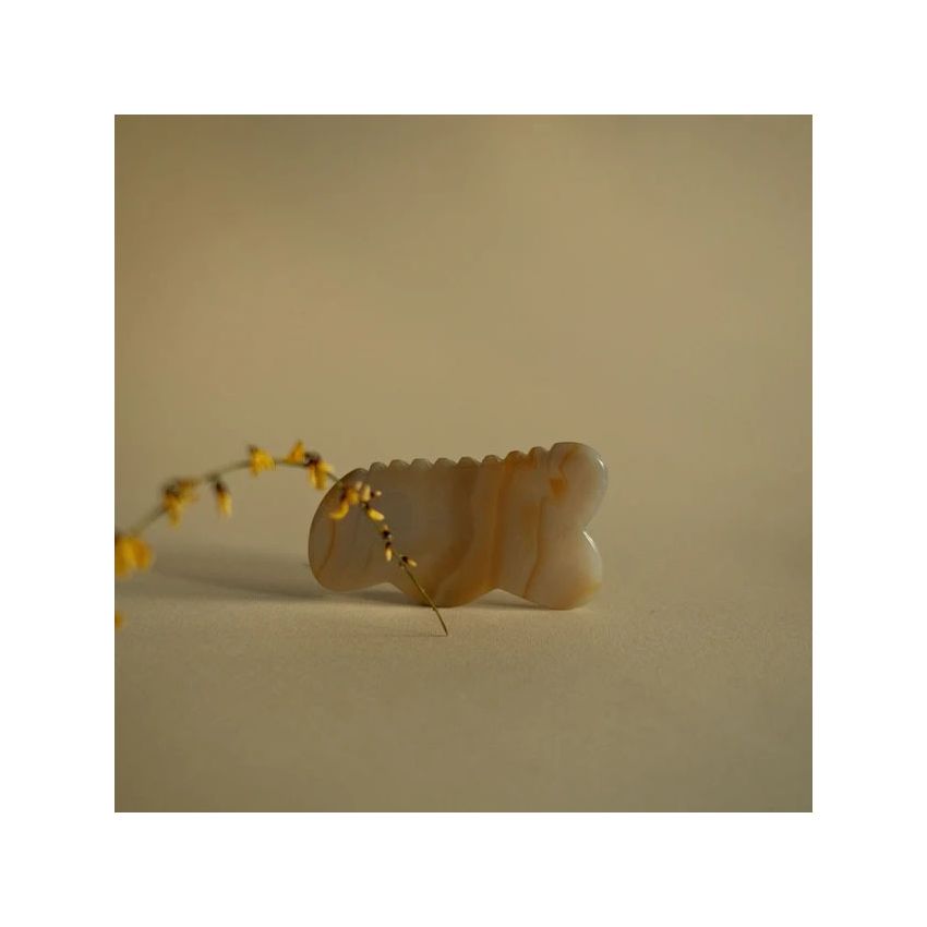 Natural Agate Body Gua Sha Stone | Detoxifying Massager for Muscle Relief & Contouring