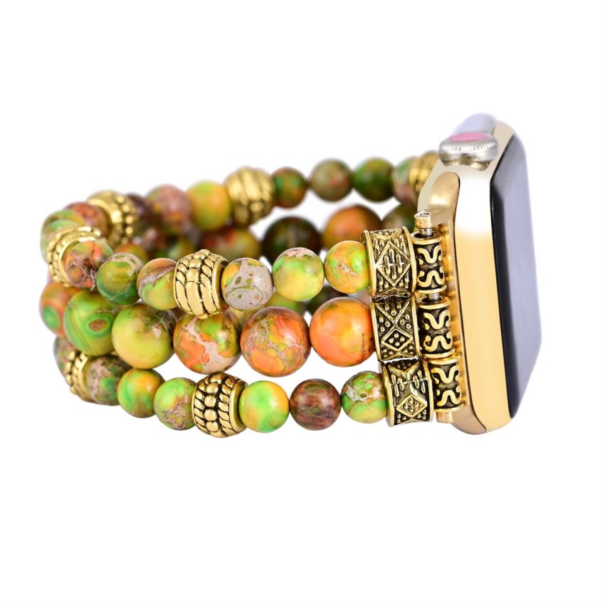 Handmade Conifer Jasper Stretch Apple Watch Strap