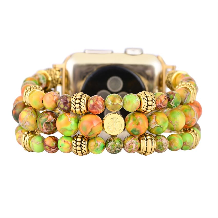 Handmade Conifer Jasper Stretch Apple Watch Strap