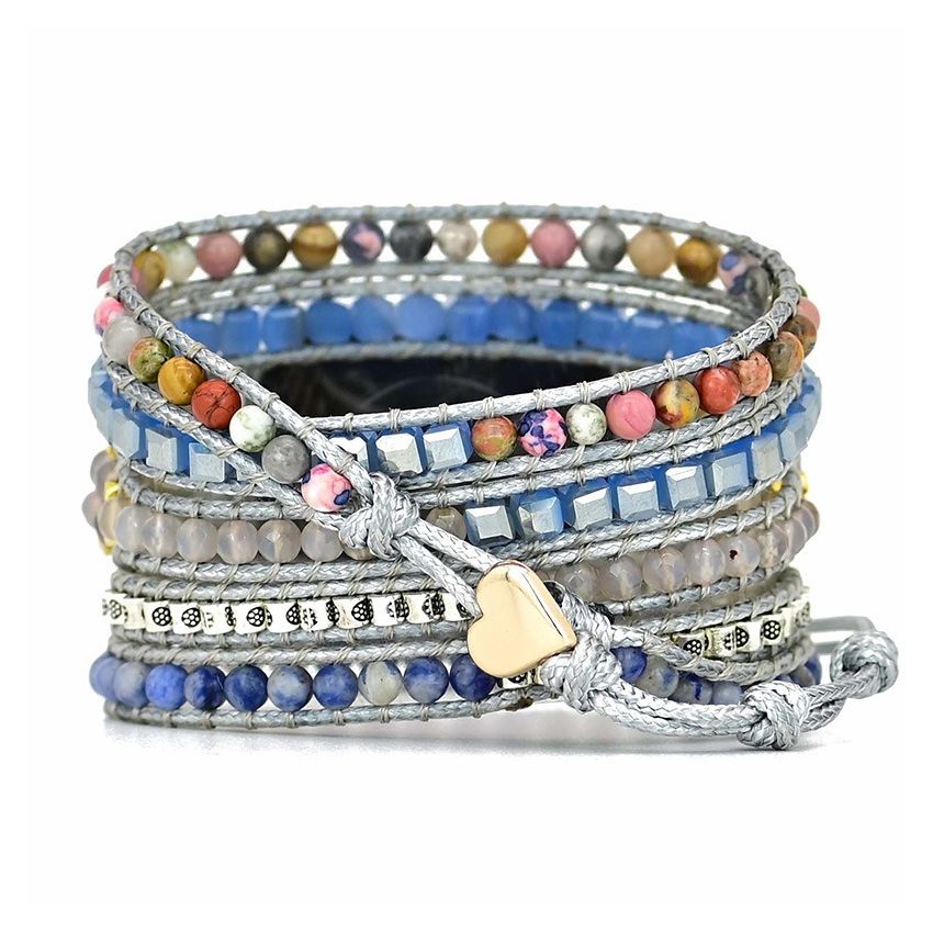 Bohemian Blue Dreams Apple Watch Band – Natural Blue Agate & Sodalite Handmade Strap