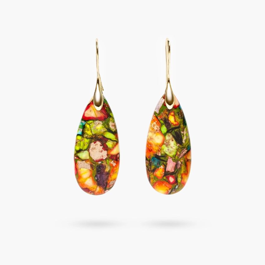 Intense Jasper Teardrop Earrings