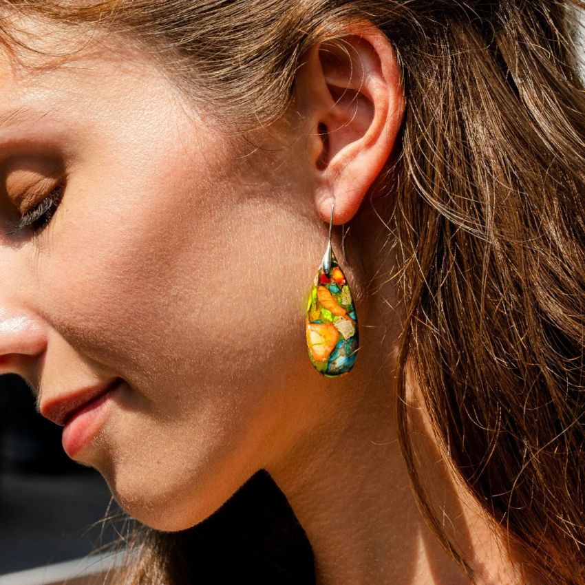 Intense Jasper Teardrop Earrings