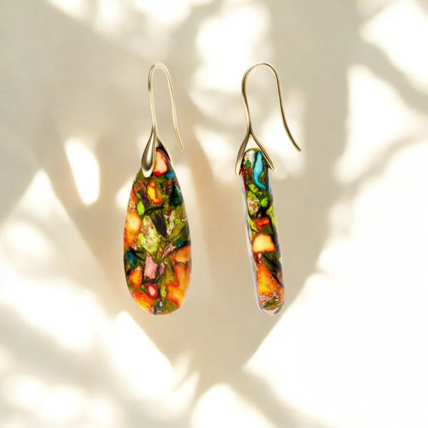 Intense Jasper Teardrop Earrings