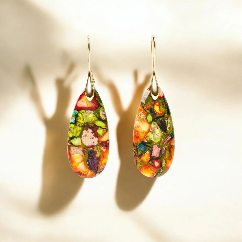 Intense Jasper Teardrop Earrings