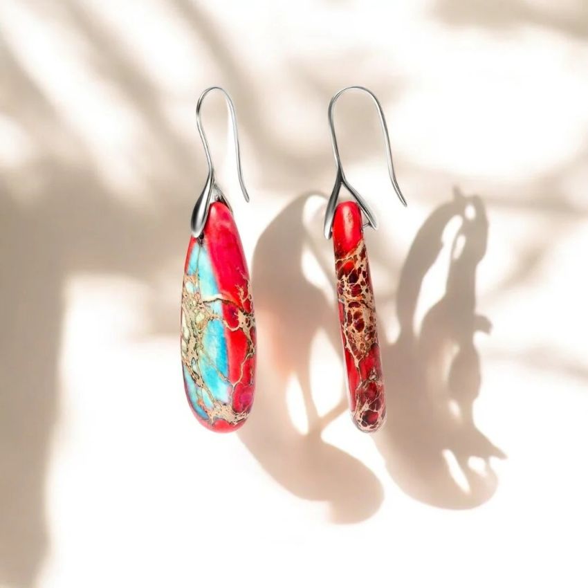 Imperial Jasper Teardrop Earrings
