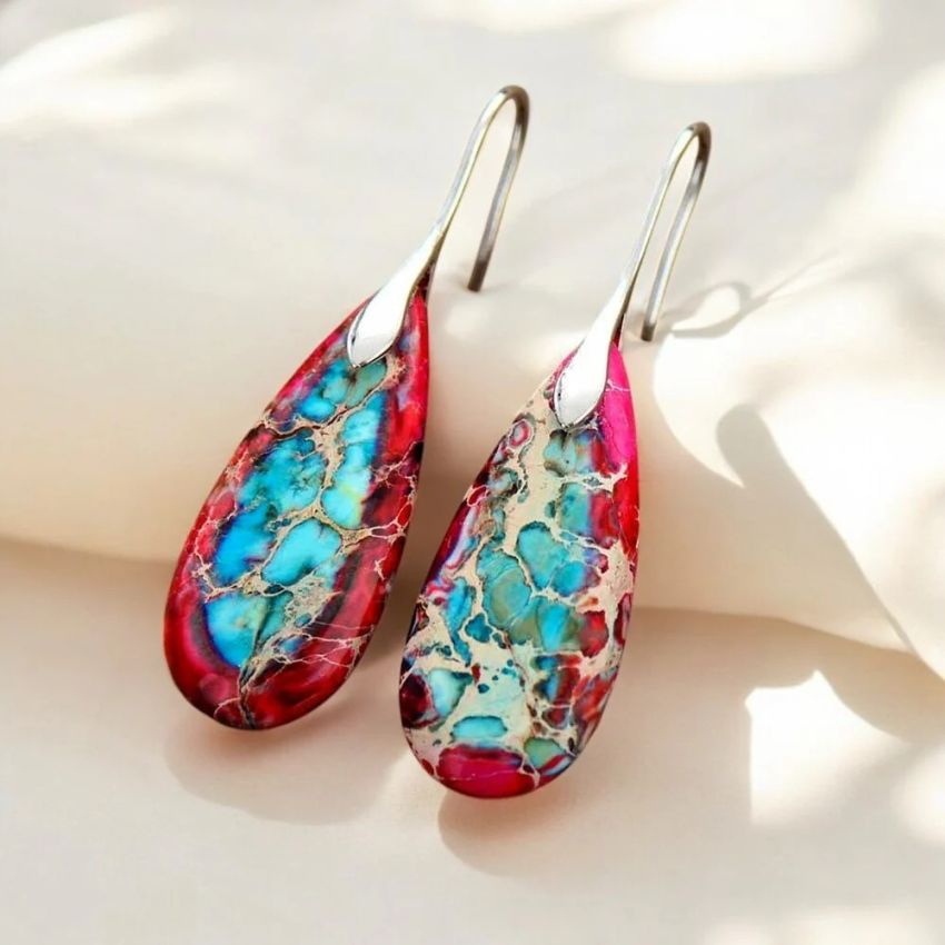 Imperial Jasper Teardrop Earrings