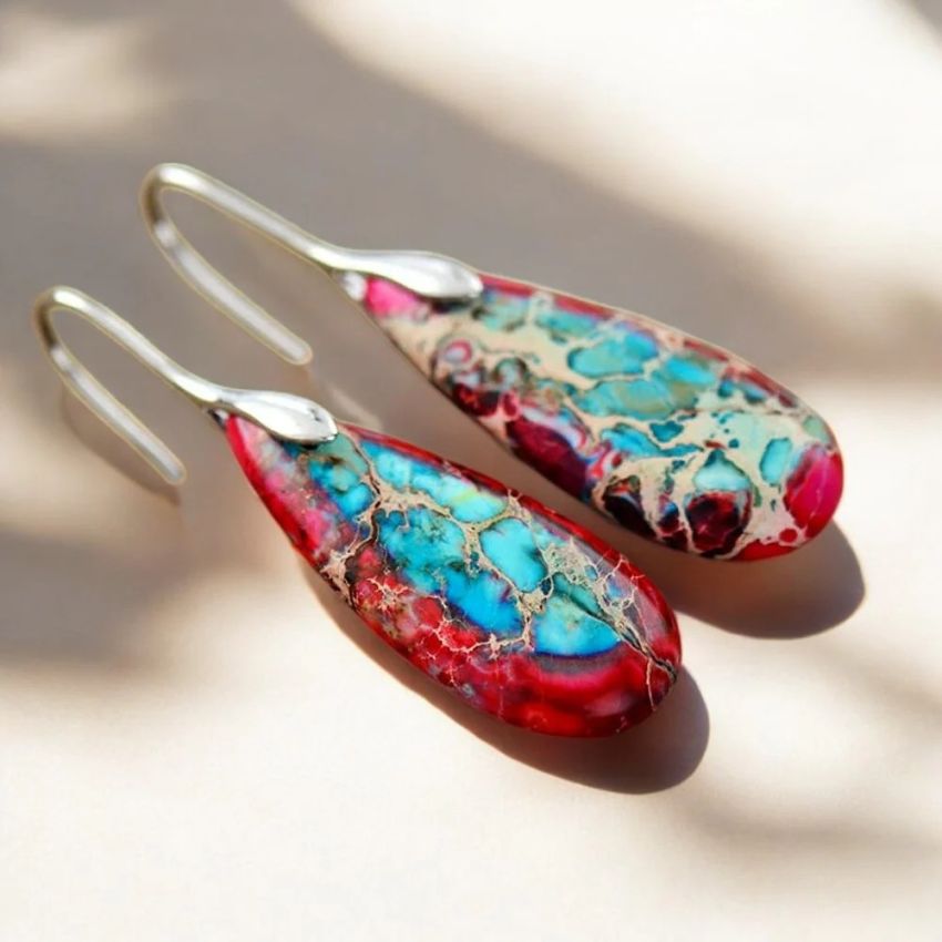 Imperial Jasper Teardrop Earrings
