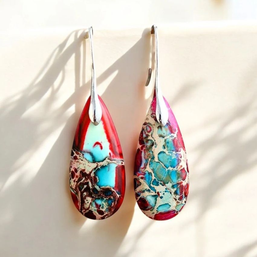 Imperial Jasper Teardrop Earrings