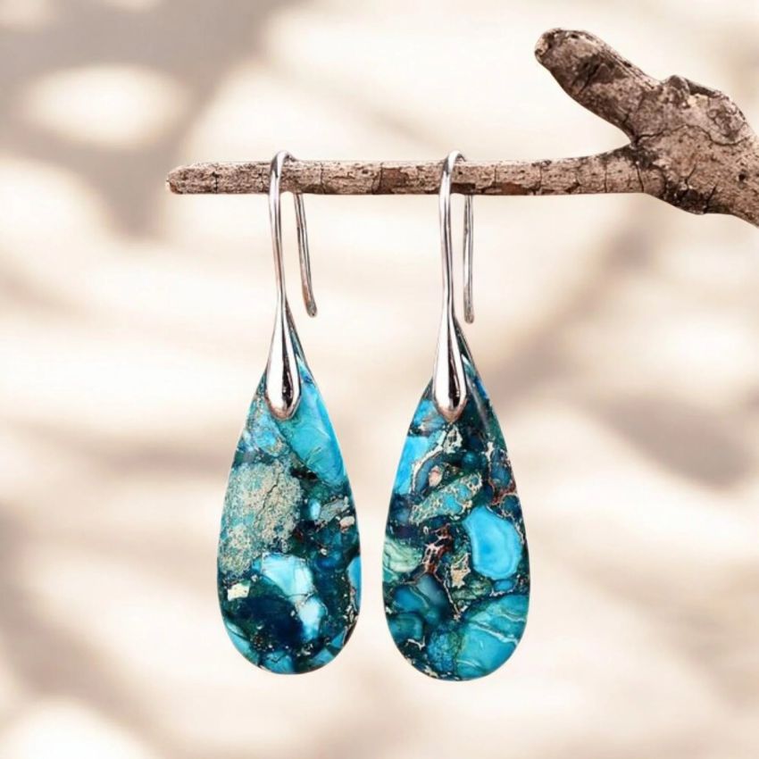 Ocean Energy Protection Teardrop Earrings