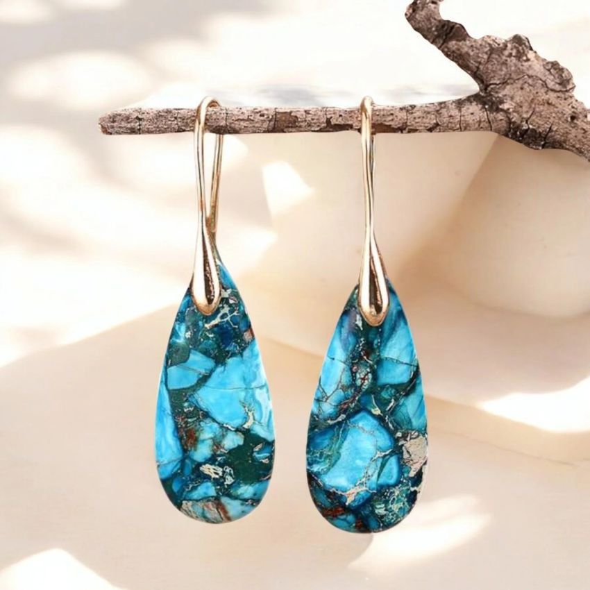 Ocean Energy Protection Teardrop Earrings