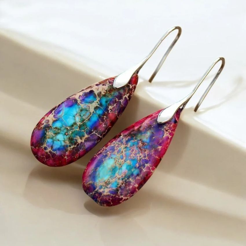 Tibetan Energy Jasper Earrings