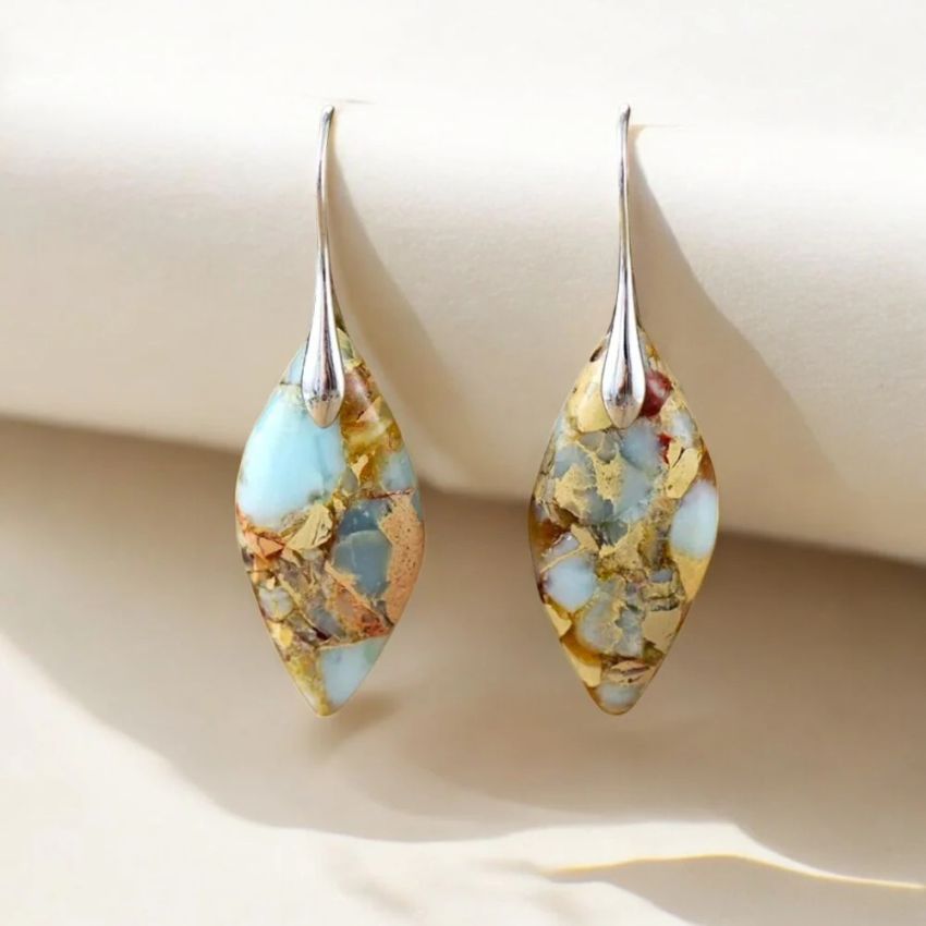 Terra Hues Leaves Jasper Earrings