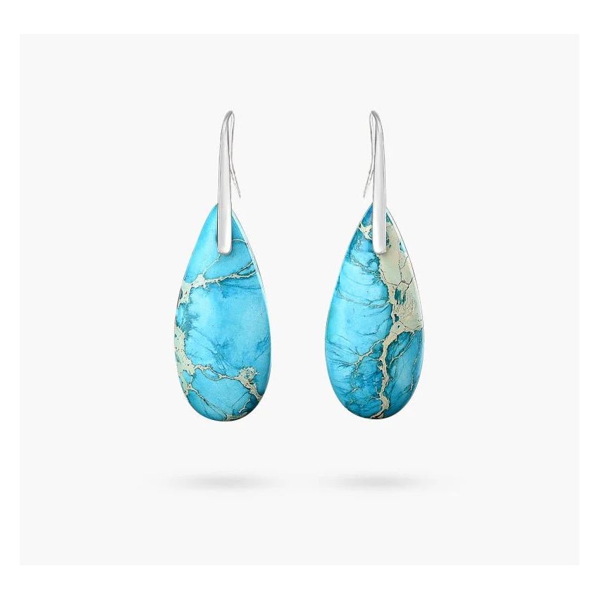 Turquoise Jasper Protection Drop Earrings