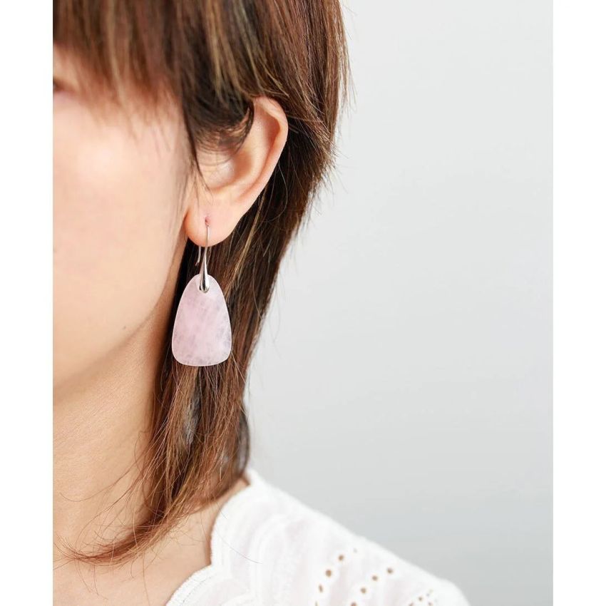 Rose Quartz Protection Drop Earrings
