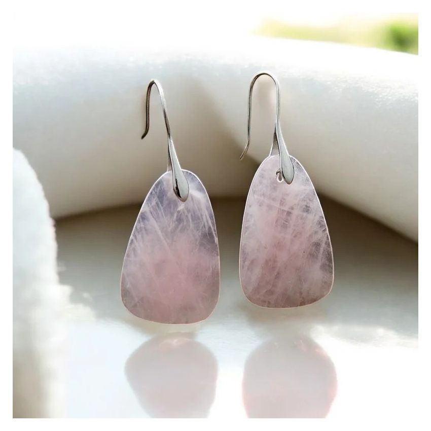 Rose Quartz Protection Drop Earrings