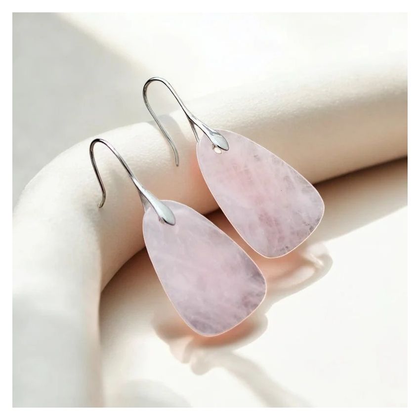 Rose Quartz Protection Drop Earrings