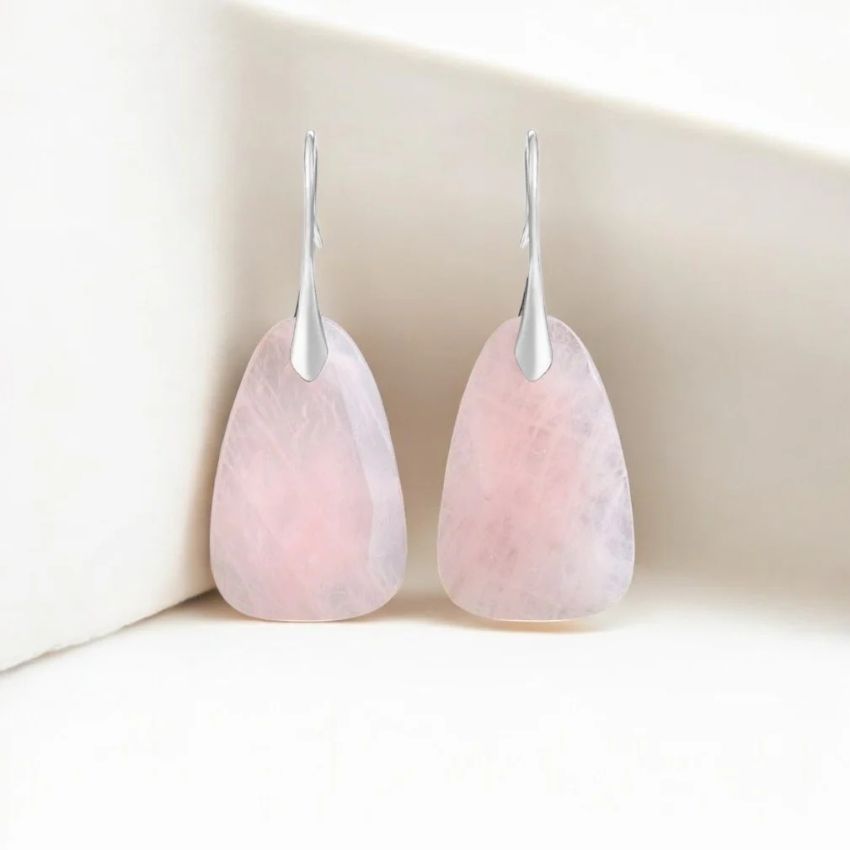 Rose Quartz Protection Drop Earrings