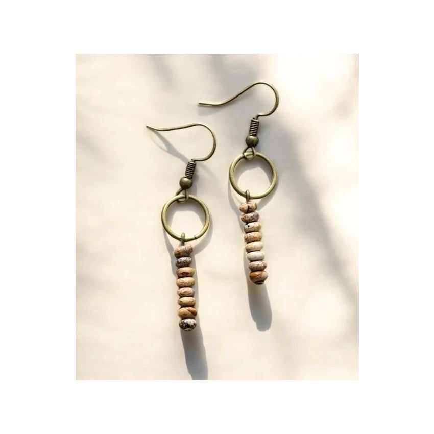 Natural Stone Jasper Earrings