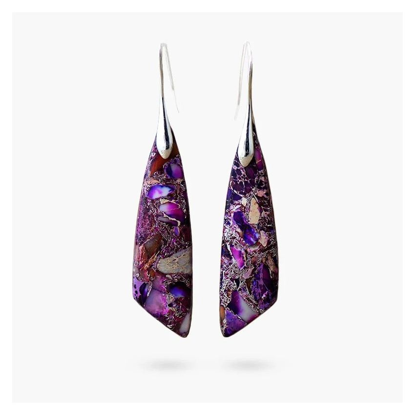 Purple Jasper Hook Earrings