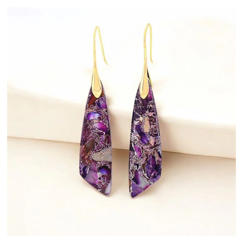 Purple Jasper Hook Earrings