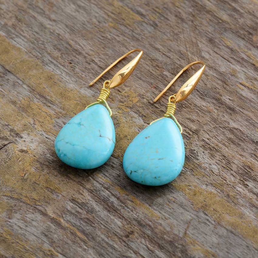 Exquisite Teardrop Turquoise Earrings
