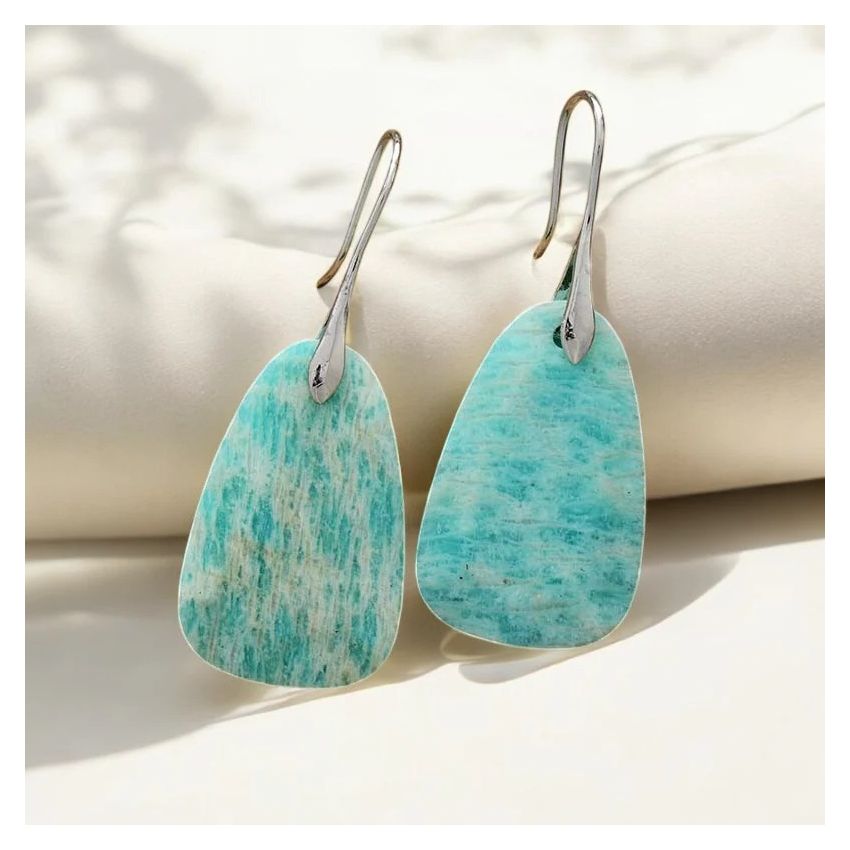 Amazonite Protection Drop Earrings