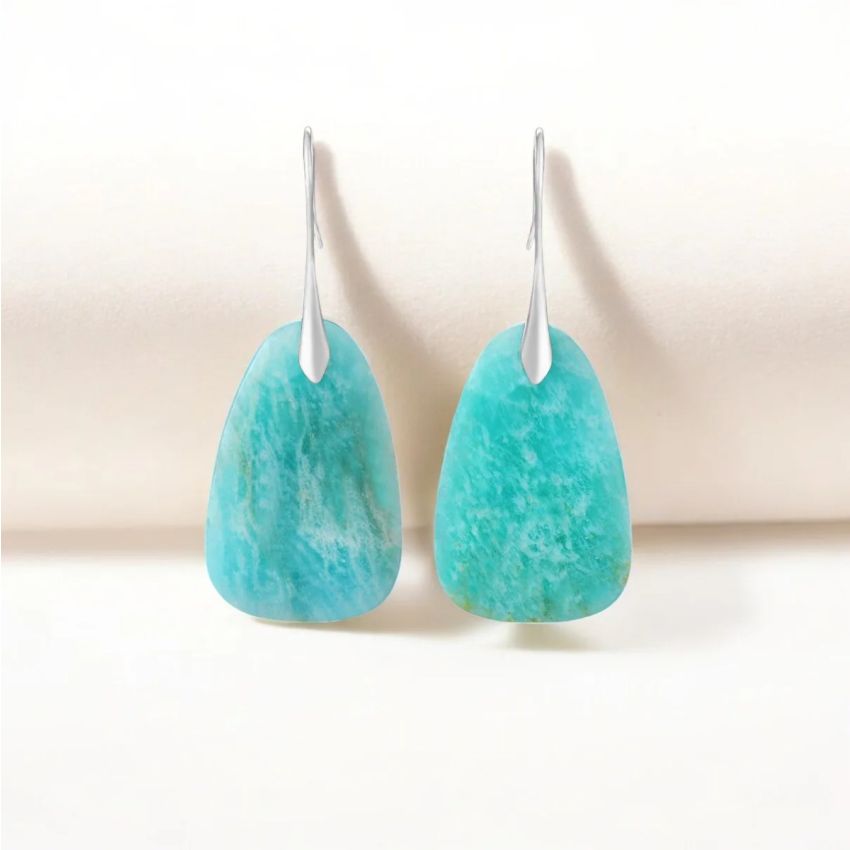 Amazonite Protection Drop Earrings