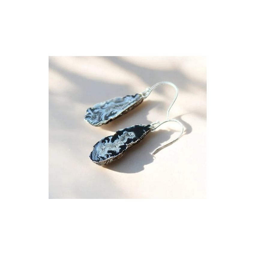 Natural Agate Dangle Earrings