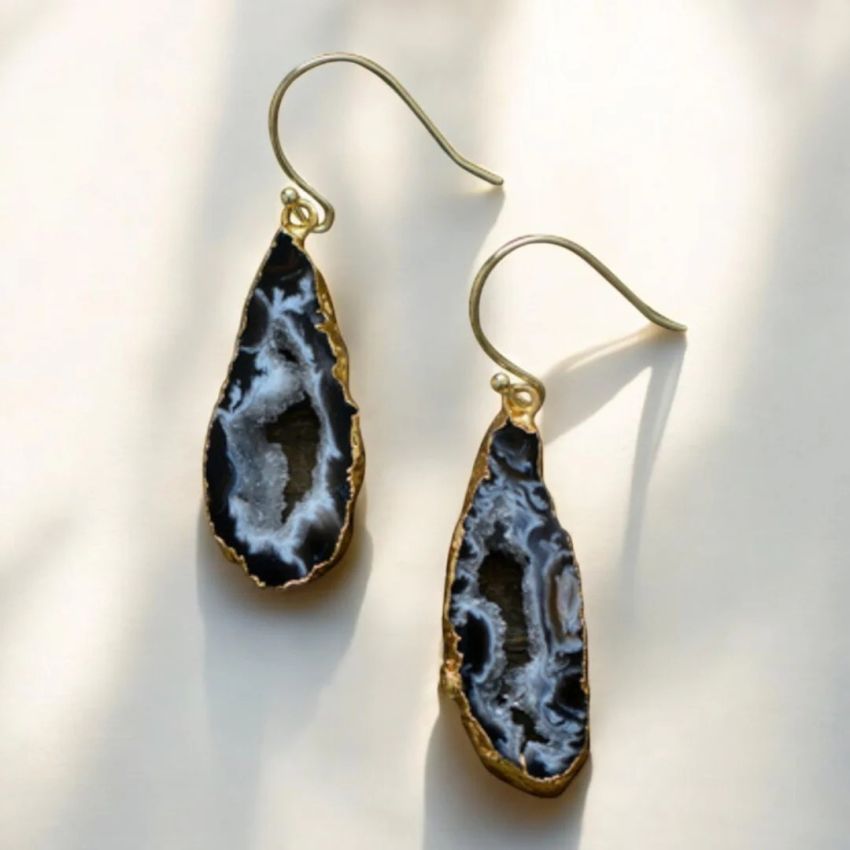 Natural Agate Dangle Earrings