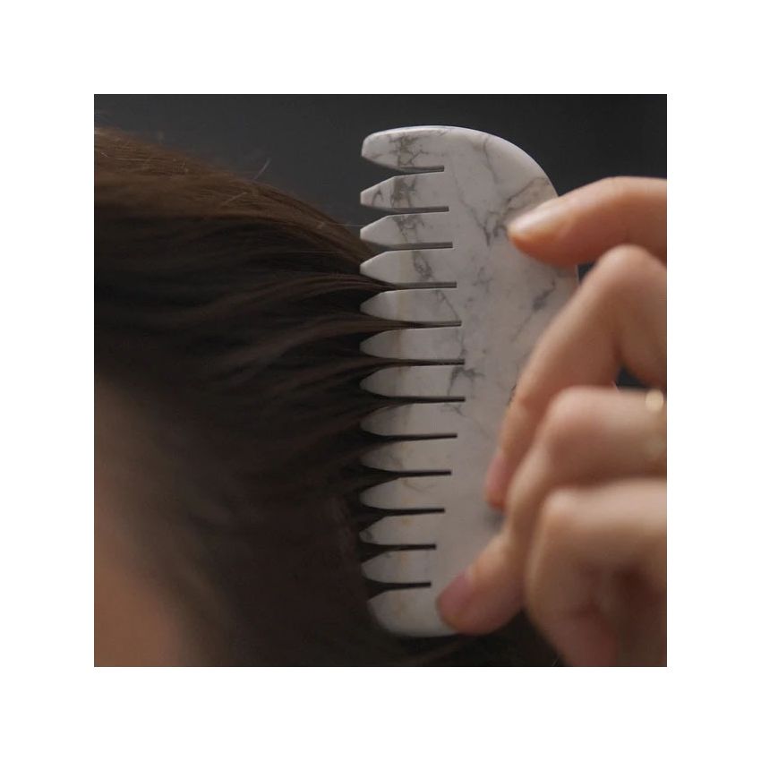 Natural White Howlite Scalp Comb & Gua Sha Tool | Calming Head Massager