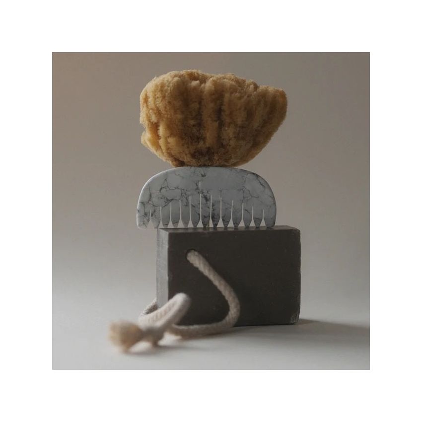 Natural White Howlite Scalp Comb & Gua Sha Tool | Calming Head Massager