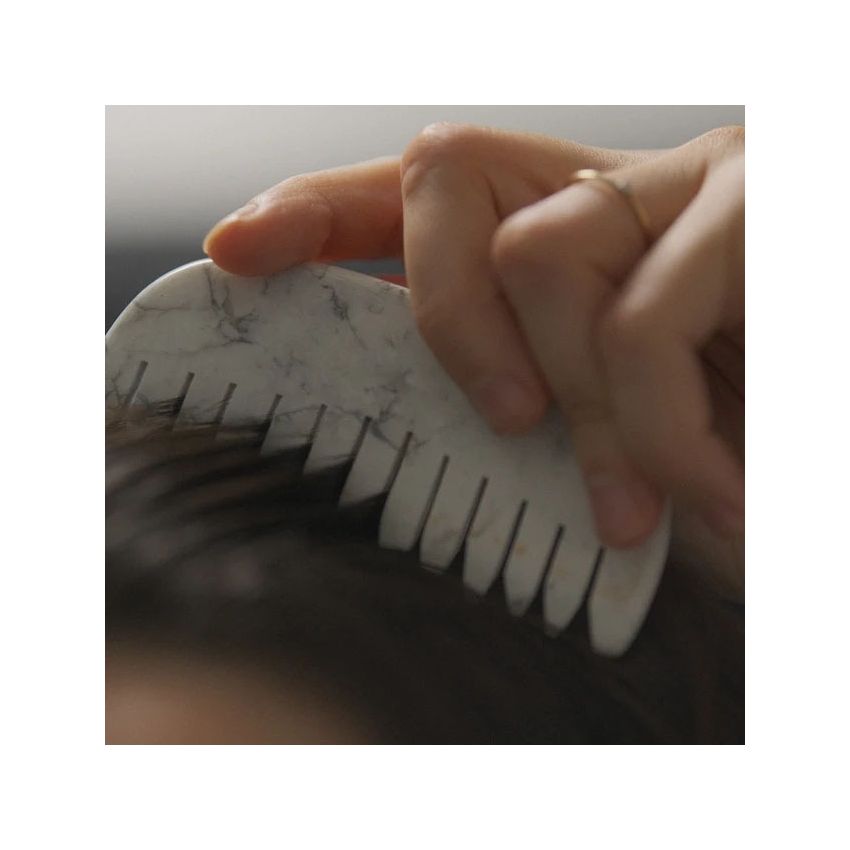 Natural White Howlite Scalp Comb & Gua Sha Tool | Calming Head Massager