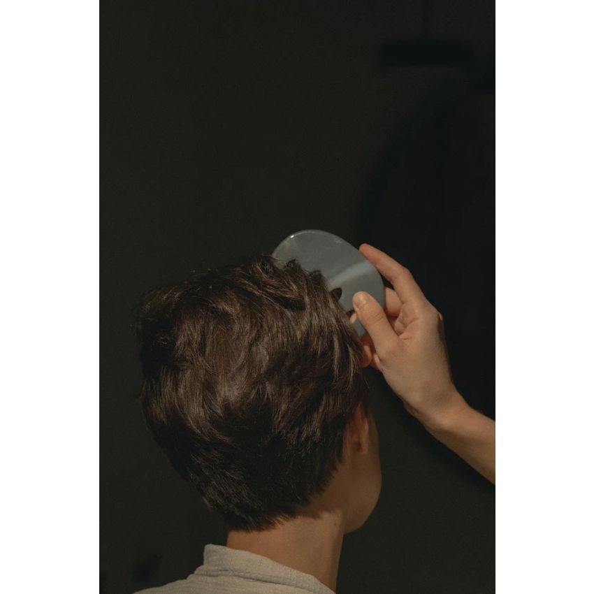 The Wide-Tooth Agate Comb: Scalp Massage Stone for Voluminous Hair