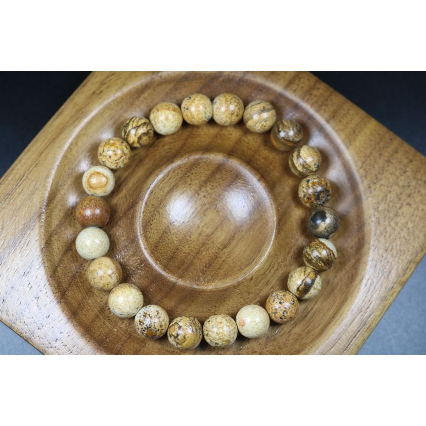 Sand Jasper Bracelet - Men Bracelet - Men Jewelry - Stretch Bracelet - Men Bead Bracelet - Heal Bracelet - 8mm beads