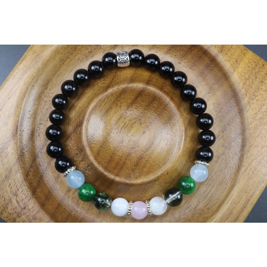 Healthy Pregnancy Bracelet (6mm Beads)Black Onyx, Aquamarine, Emerald, Moss Agate, Moonstone, Rose Quartz 