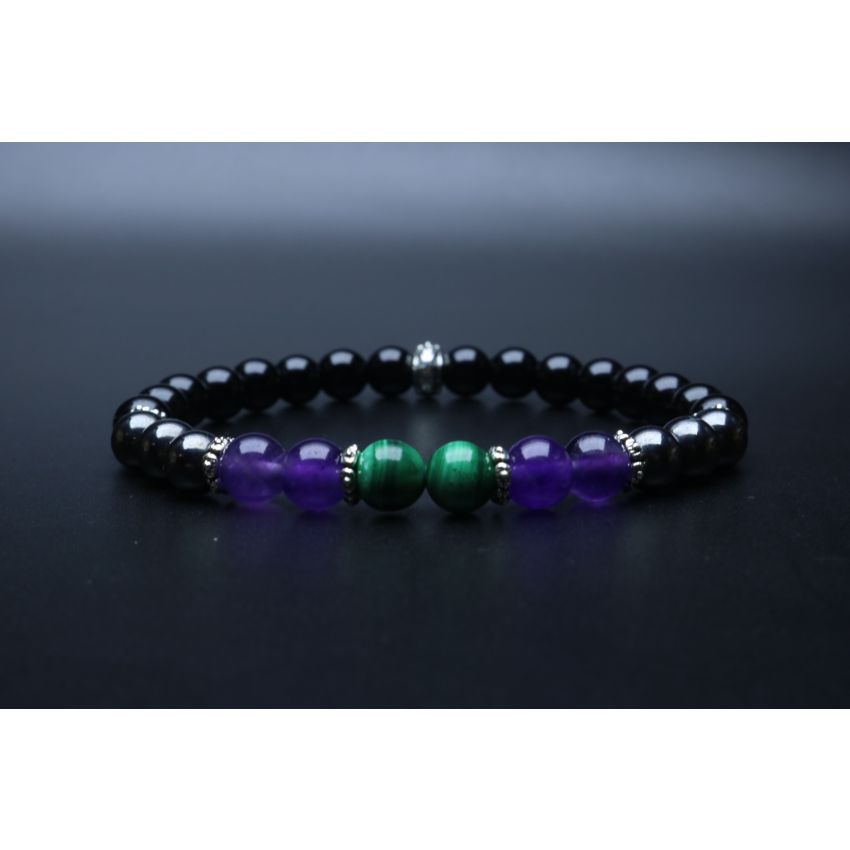 Powerful Empath Protection with Malachite, Amethyst, Hematite & Black Tourmaline (6mm Beads)