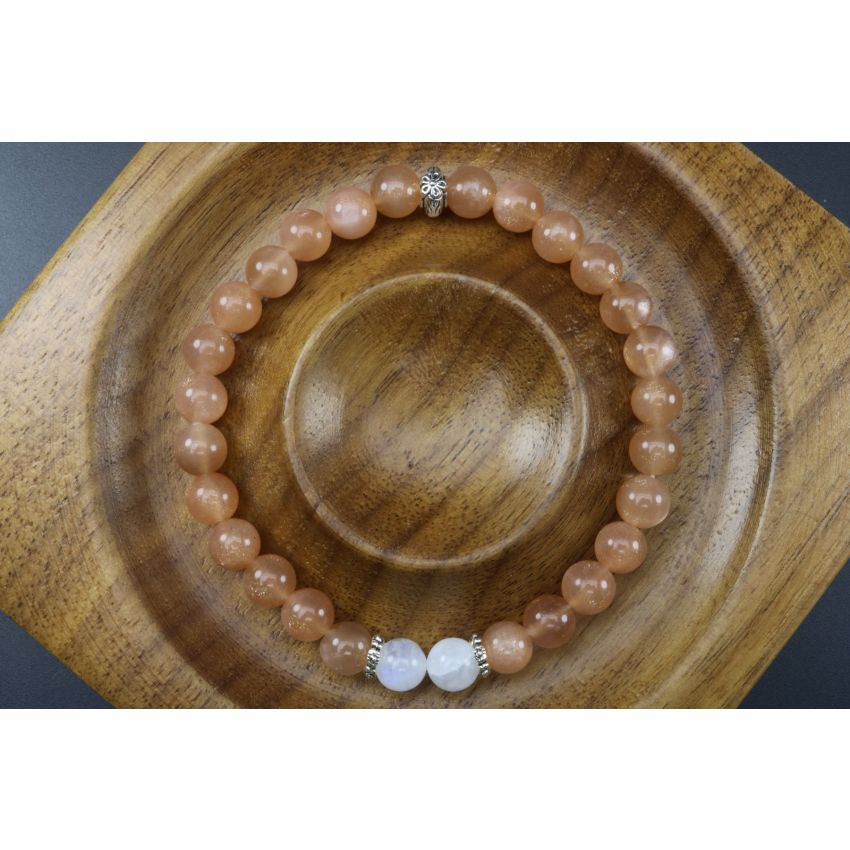 Sunstone & Moonstone Bracelet (6mm Beads)/New Beginnings, Positive Energy, Calming, Joy