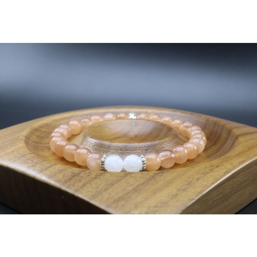 Sunstone & Moonstone Bracelet (6mm Beads)/New Beginnings, Positive Energy, Calming, Joy