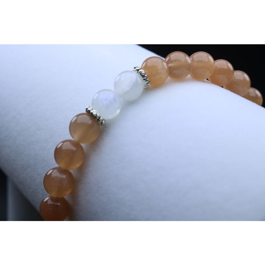 Sunstone & Moonstone Bracelet (6mm Beads)/New Beginnings, Positive Energy, Calming, Joy